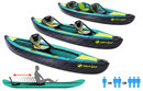 Sevylor Ottawa (2021) 3-person Inflatable Kayak (2+1) with paddles and pump